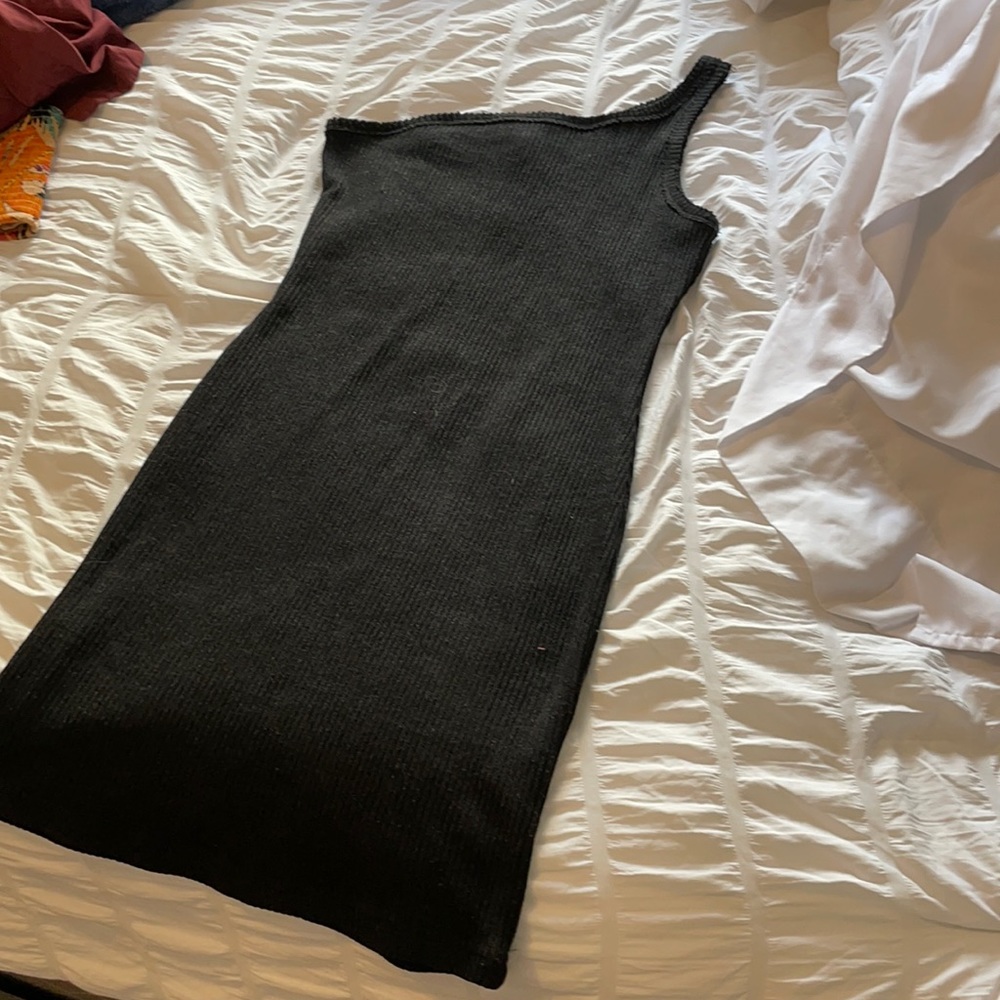 Ribbed one shoulder body dress